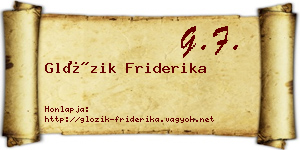 Glózik Friderika névjegykártya